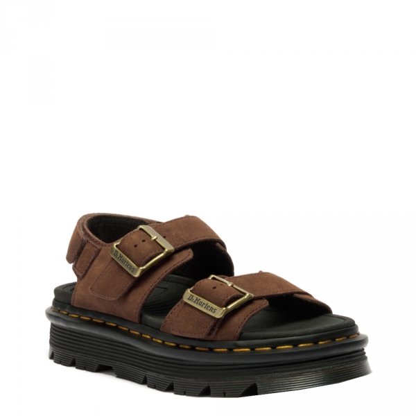 Sandały Dr. Martens Zebzag Sepia Brown Tumbled Nubuck