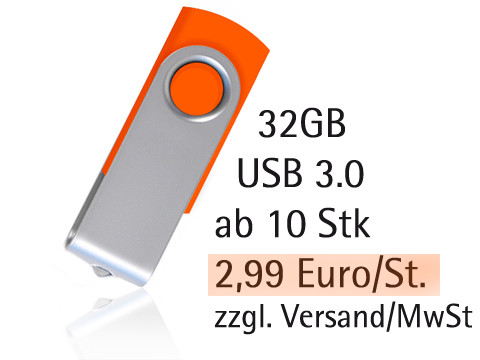 Sonderposten USB-Stick Key 32GB USB 3.0, orange