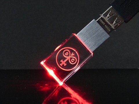 USB-CRYSTAL, 4GB, mit roter LED