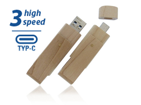 TYP A und TYP C USB-Stick Key Wooden cocos-Werbemittel