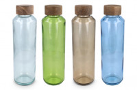 Recycelte Glasflasche mit Logo in vier transparenten Farben