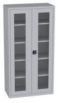 Büroschrank mit Plexiglastüren - 4 Einlegeböden - 1950x1000x600 mm (HxBxT)