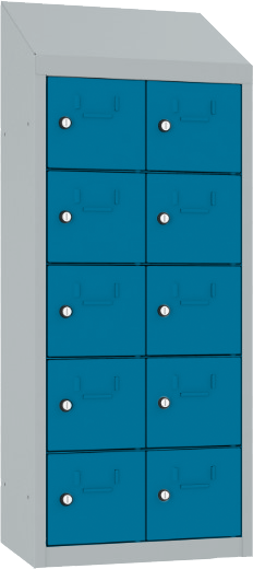Schließfach/Kantinenschrank - 2 Abteile - 10 Fächer - hängend