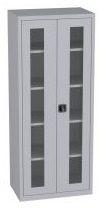 Büroschrank mit Plexiglastüren - 4 Einlegeböden - 1950x800x500 mm (HxBxT)