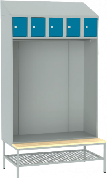 offene Garderobe mit Sitzbank - 5 Fächer