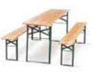 Klappbarer Tisch - Holz/ Moosgrün (RAL 6005) - 780x2200x600 mm mm (HxBxT)