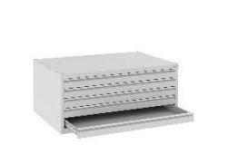 Zeichnungsschrank - 5 Schubladen - stapelbar - DIN A1 - 420x970x670 mm (HxBxT)