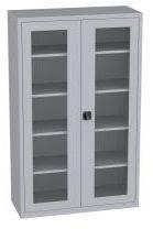 Büroschrank mit Plexiglastüren - 4 Einlegeböden - 1950x1200x600 mm (HxBxT)
