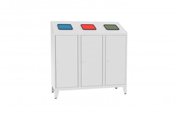 Metall-Recyclingbehälter - f. 1 Entsorgungsbeutel + 2 verzinkten Behälter - 1220x1200x450 mm (HxBxT)