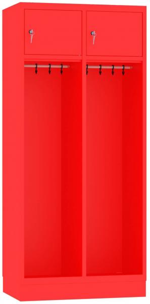 Spind, Feuerwehrschrank o. Schutzhelmhaken - 2 Abteile - 1800x810x480 mm (HxBxT)