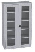 Büroschrank mit Plexiglastüren - 4 Einlegeböden - 1950x1200x400 mm (HxBxT)