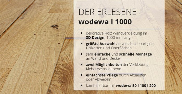 wodewa 1000 Holz Wandverkleidung - Der Erlesene