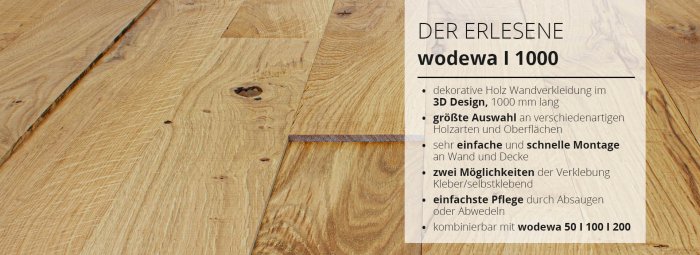 wodewa 1000 Holz Wandverkleidung - Der Erlesene