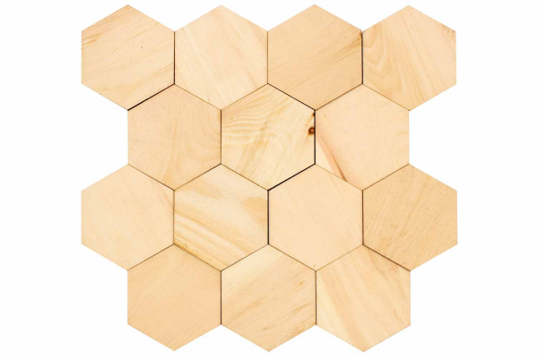 wodewa Wandpaneel Hexagon Zirbe