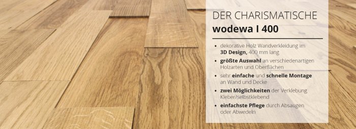wodewa 400 Holz Wandverkleidung - Der Charismatische