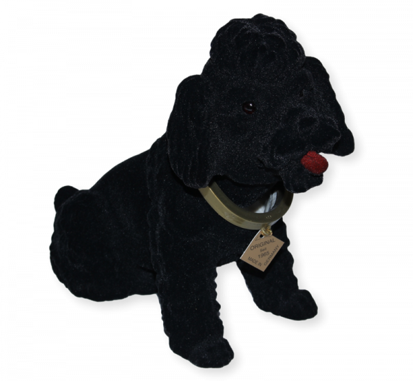 Wackel Figur Hund Pudel schwarz Wackelfigur H 20,5 cm groß Dekofigur mit Wackelkopf