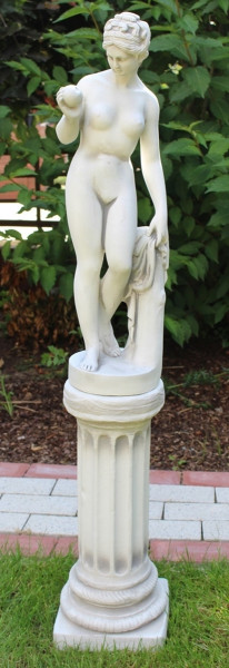 Beton Figur Skulptur Venus von Canova auf ionische Säule H 106 cm Dekofigur Statue Gartenskulptur