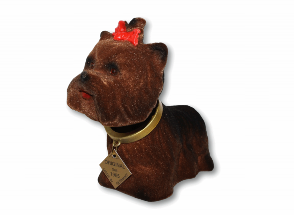 Wackel Figur Hund Yorkshire Terrier Wackelfigur H 12,5 cm klein Dekofigur mit Wackelkopf
