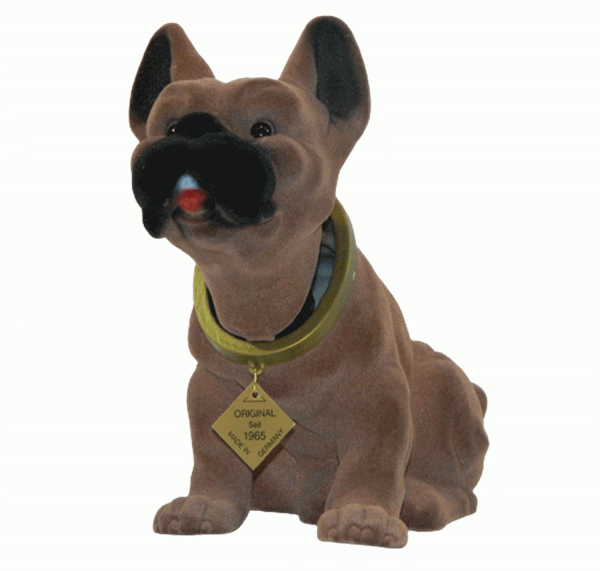 Wackel Figur Hund Boxer Wackelfigur H 20 cm groß Dekofigur mit Wackelkopf