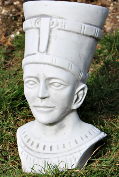 Beton antike Figur Staute ägyptische Pharao Skulptur Büste H 30 cm Dekofigur und Gartenskulptur