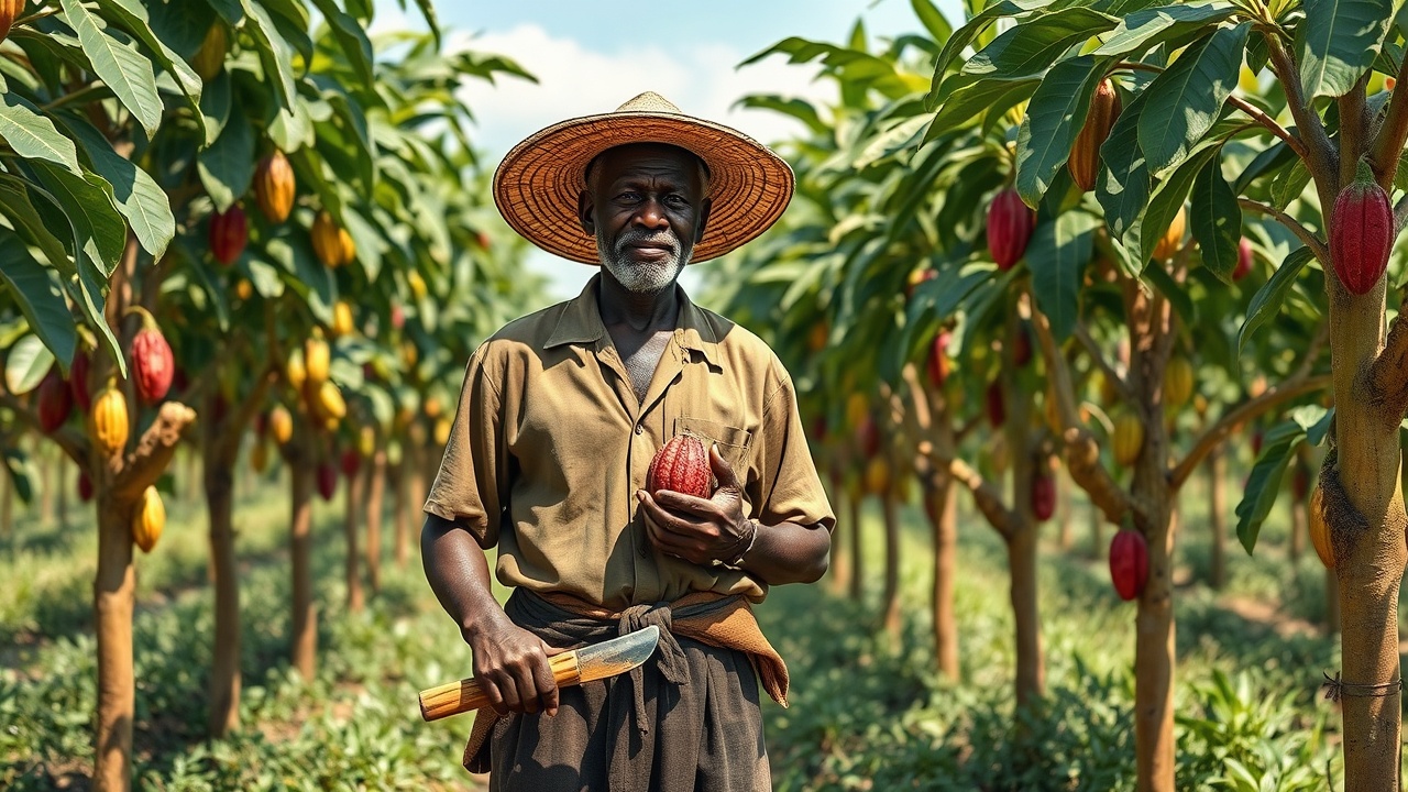 Kakaobauer in Ghana