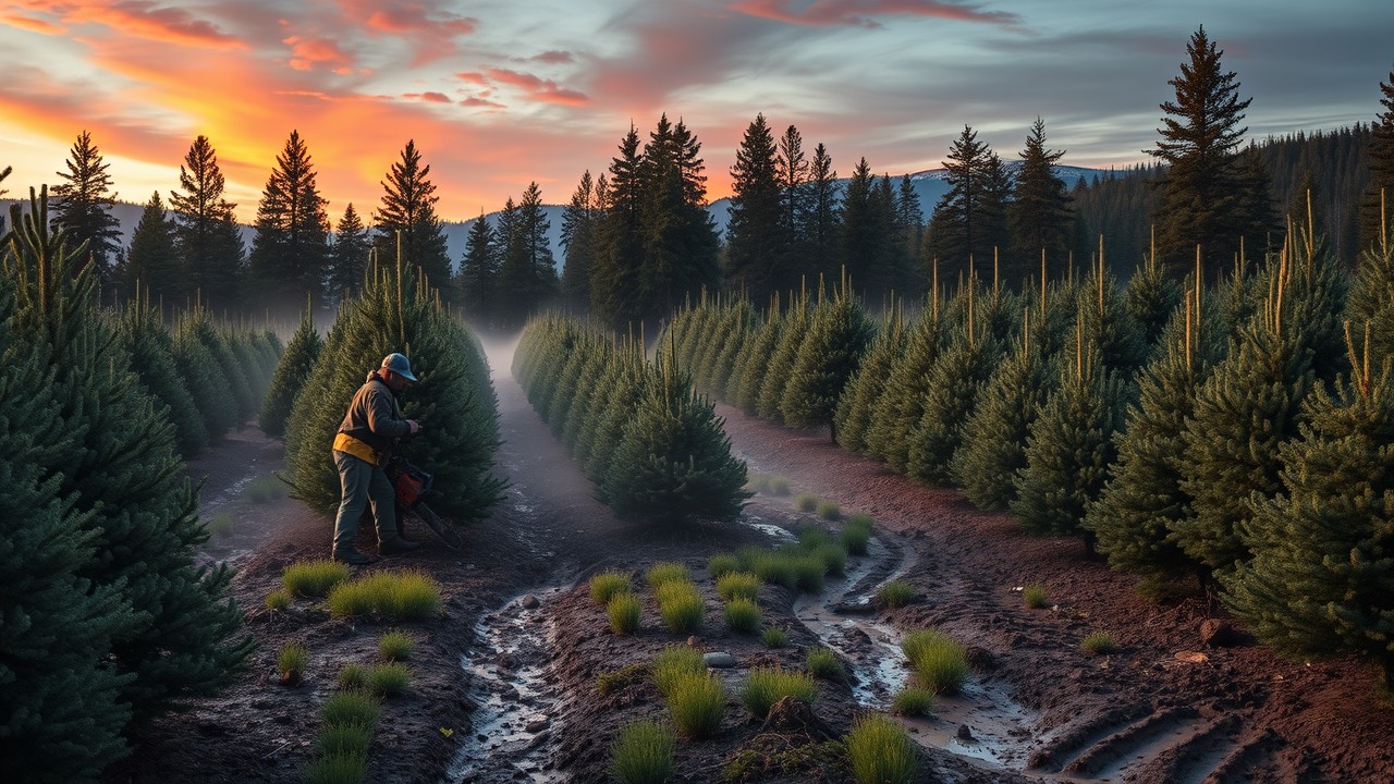 Ein Bild von vielen Weihnachtsbäumen