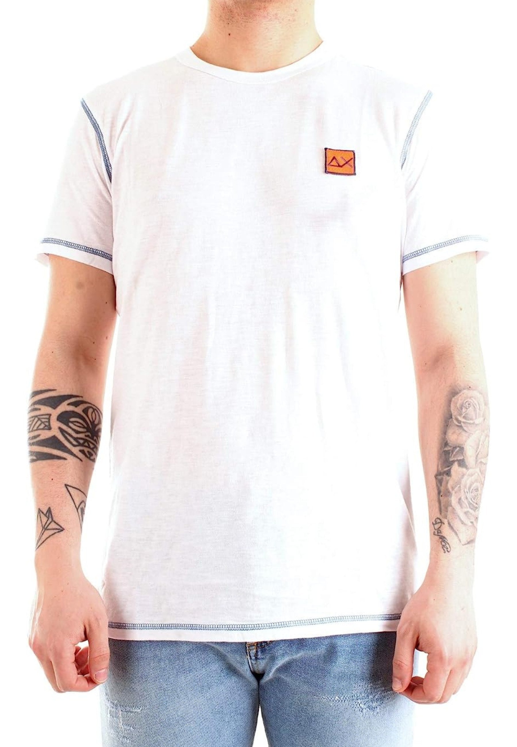 Sun68 Cold Dye, Men’s White Contrast Stitching