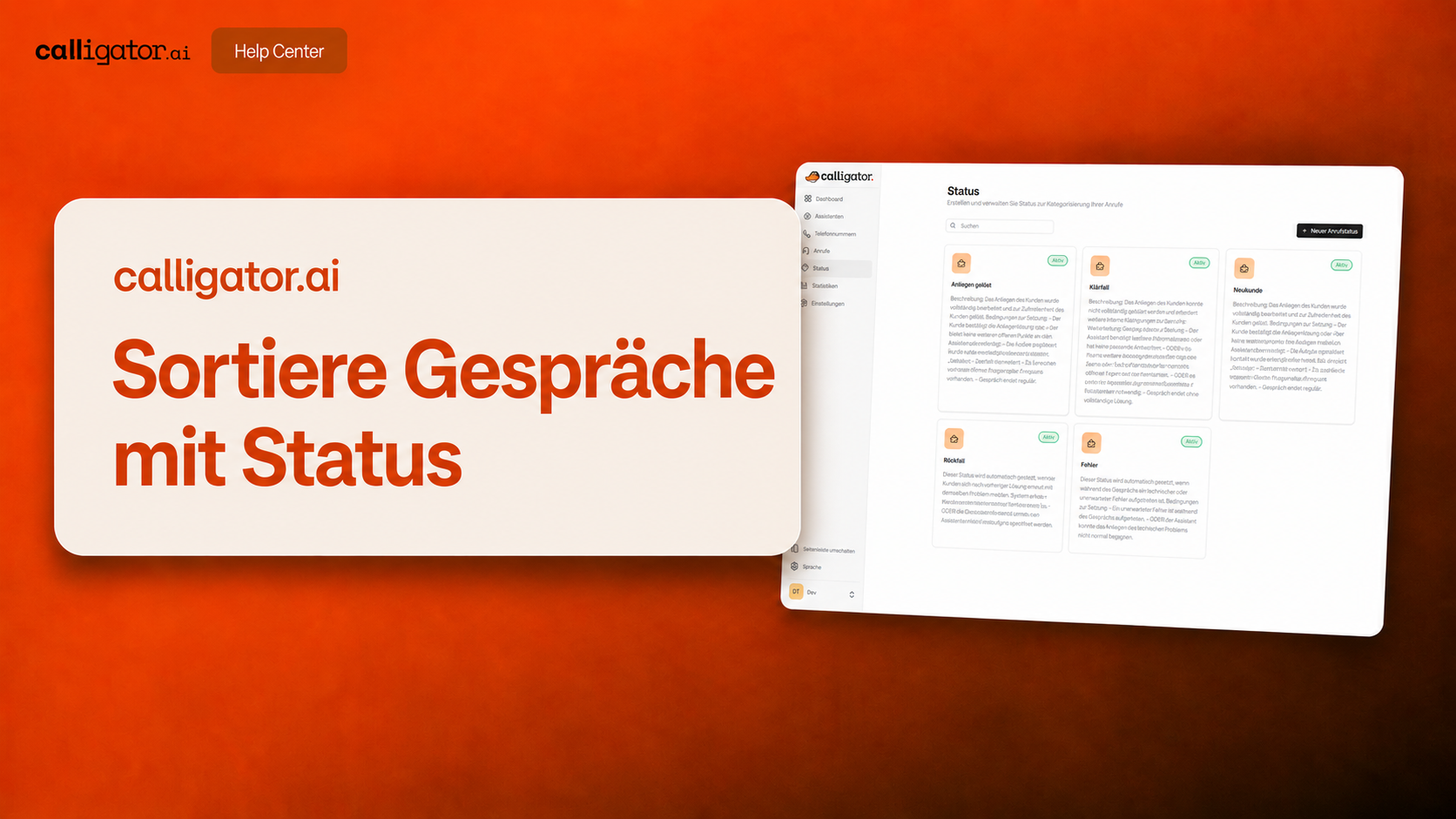 Sortiere Gespräche mit Status